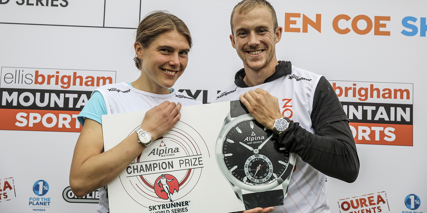 Champions Jasmin Paris and Jonathan Albon winners of an Alpina Horological Smartwatch. ©iancorless.com / SWS