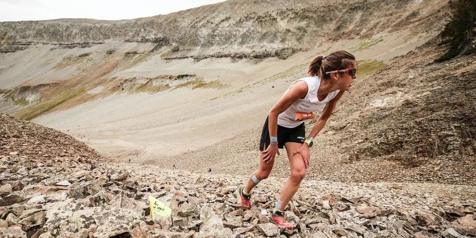 2016 The Rut 28K Laura Orgue, winner of Lone Peak Vertical Kilometer