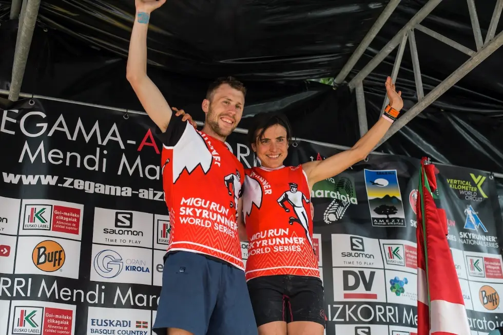 Sky Classic winners 2017 at Zegama-Aizkorri, Stian Angermund-Vik and Maite Maiora