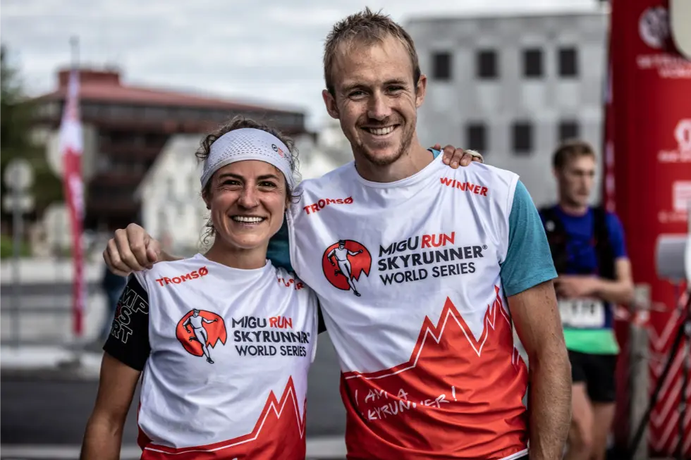 Race winners Hillary Gerardi and Jonathan Albon 2018