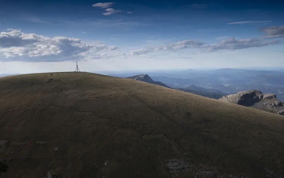 Gorbeia mountain with radio tower on it