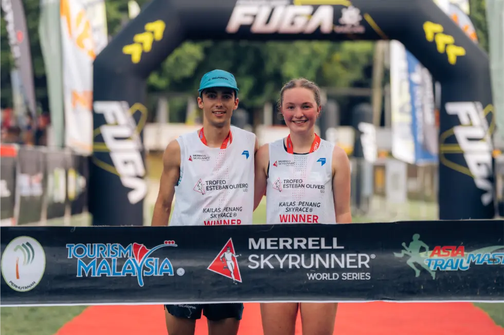 male and female winners of Penang Skyrace U23 2025