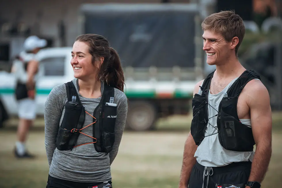 Runner collecting a race bib before entering an international Skyrace